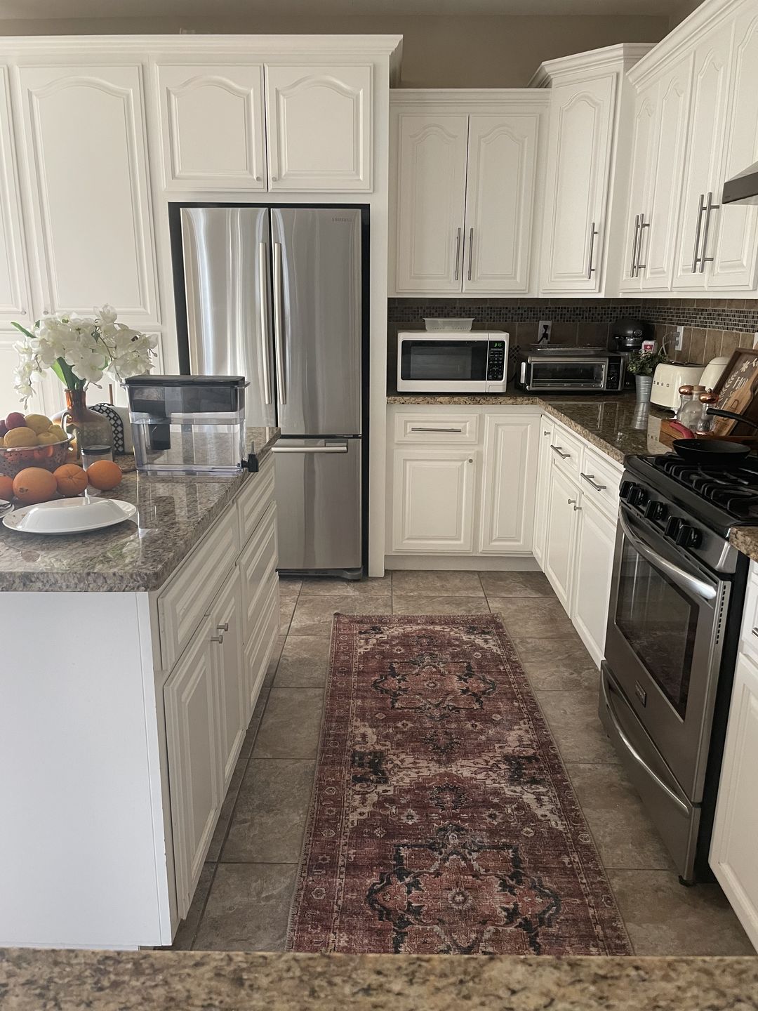 Customer photo review of Distressed Vintage Cezanne Terracotta Runner