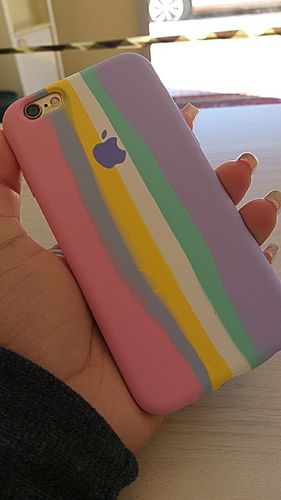 Customer photo review of iPhone Silicone Case (Rainbow Design)
