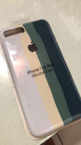 Customer photo review of iPhone Silicone Case (Teal Rainbow)