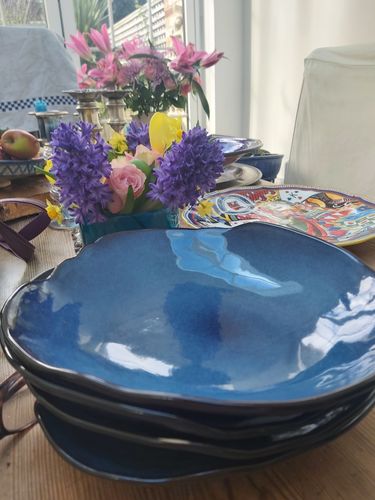 Customer photo review of Ocean Waves Deep Blue Plate