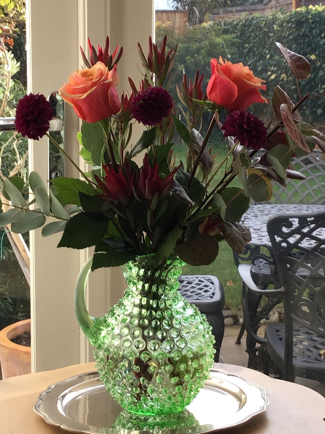 Customer photo review of Light Green Hobnail Jug