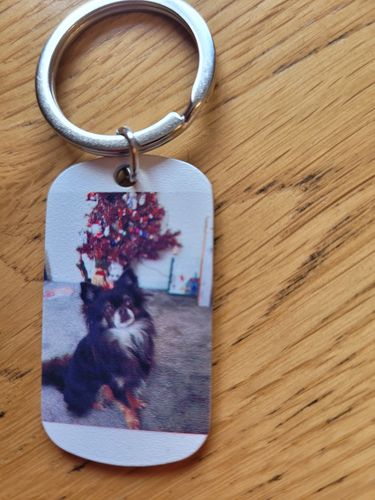 Customer photo review of Forever In My Heart Custom Keychain