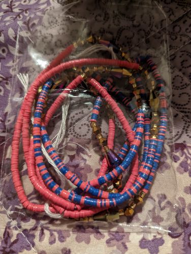 Customer photo review of Good Vibes Flat Tie On Waist Beads