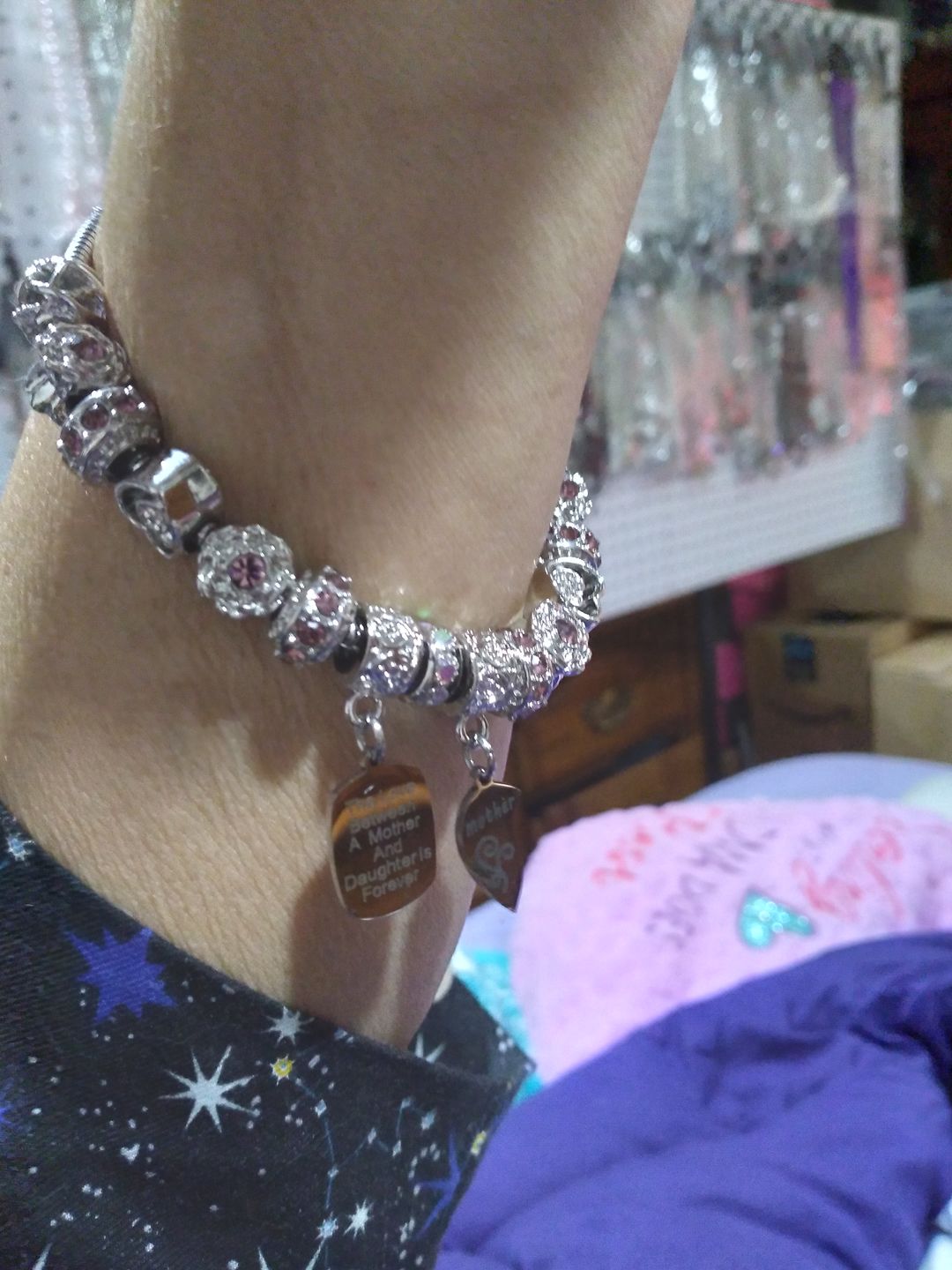 Customer photo review of Mother Daughter Eternal Love Bracelets