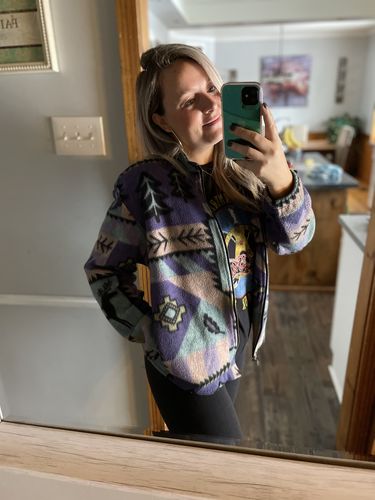 Customer photo review of Vintage Teddi Fleece Nature Zip Up Sweatshirt Women's Size Small