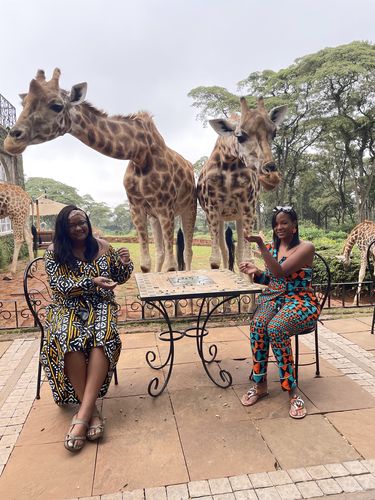 Customer photo review of African Print Lagina Jacket and Pant Set
