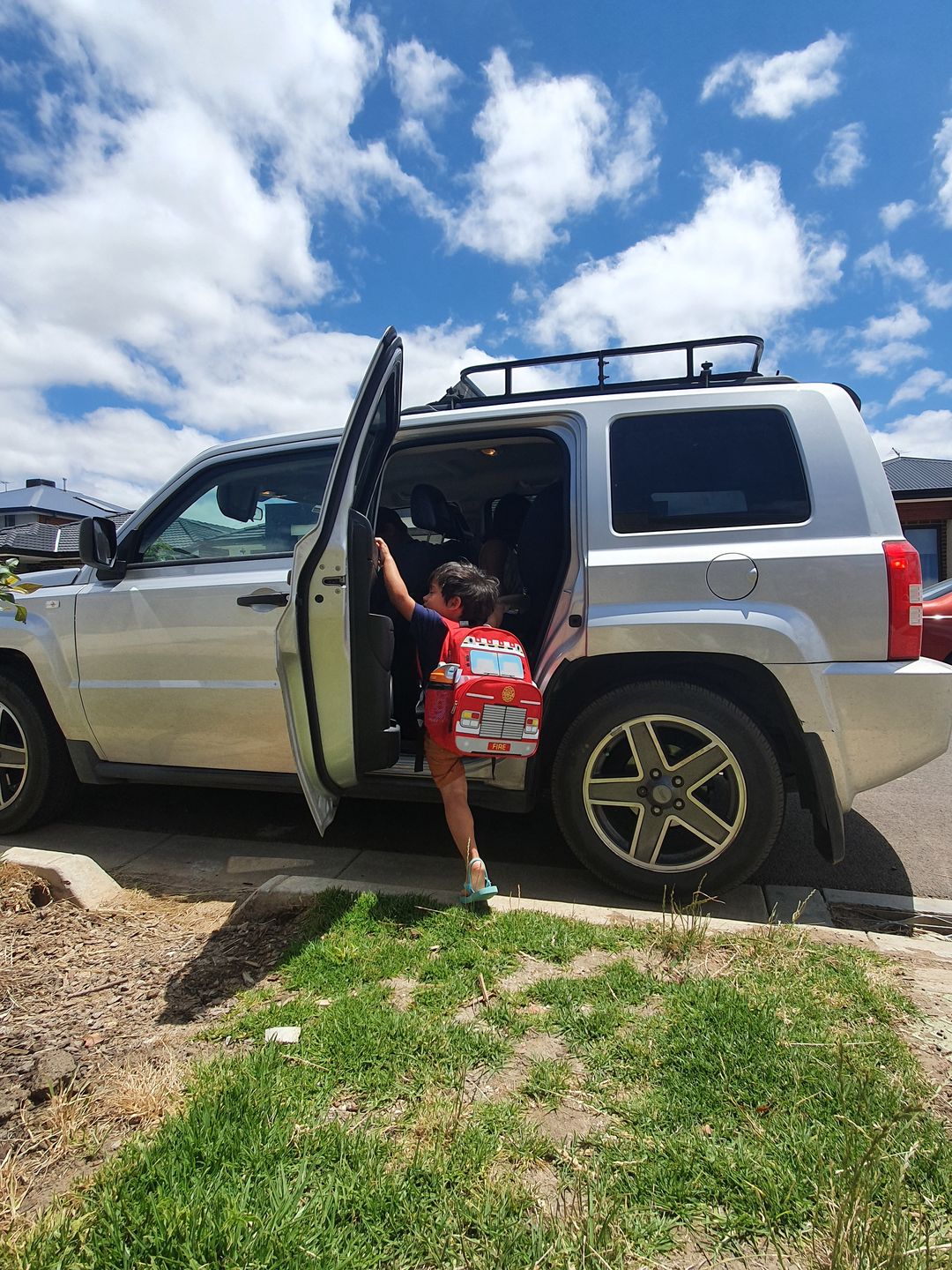 Customer photo review of Fire Truck Backpack