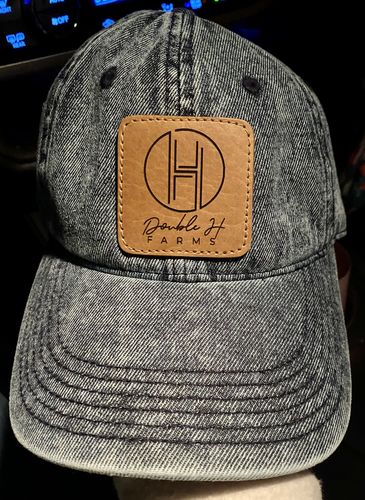 Customer photo review of Richardson Denim Leather Patch Hat