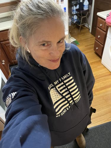 Customer photo review of My God My Family Hoodie