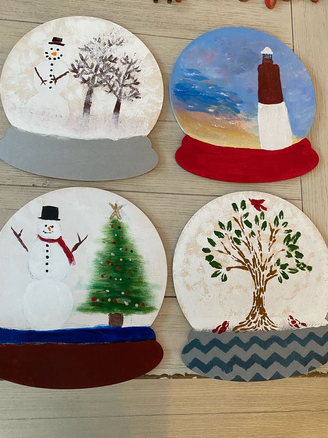 Customer photo review of Unfinished Wooden Snow Globe Shape - Paint - Winter - Craft - up to 24" DIY