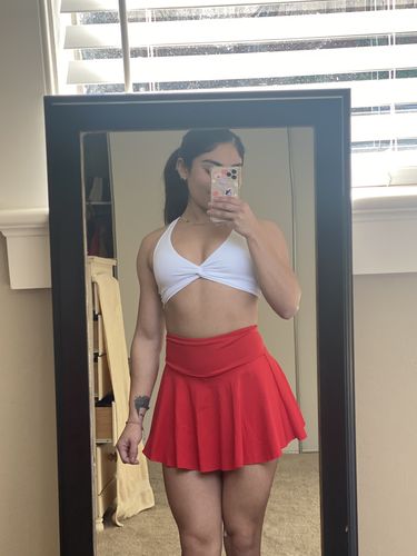 Customer photo review of Red Tennis Skirt