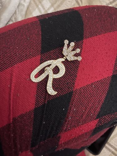 Customer photo review of *NEW* 14K All Initial  Letter Crown New Style Pendant -JTJ™