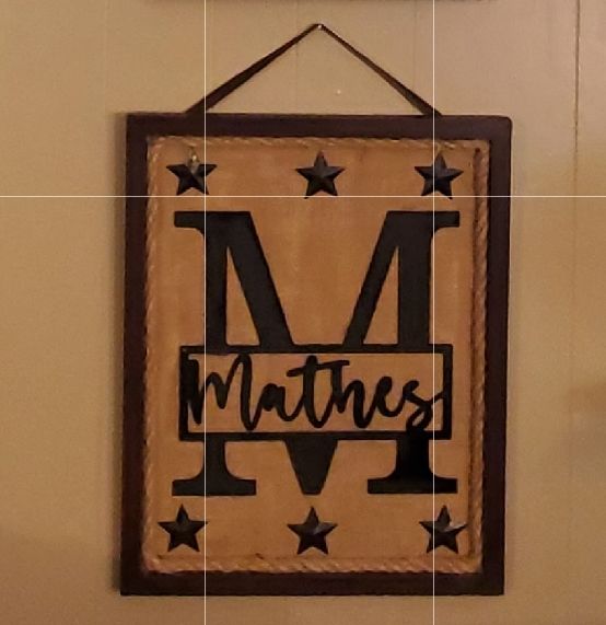 Customer photo review of Script Letter Monogram - 2 Sizes