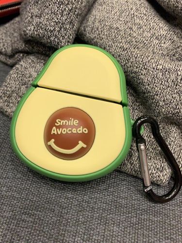 Customer photo review of 3D Smiley Avocado Apple Airpods Case