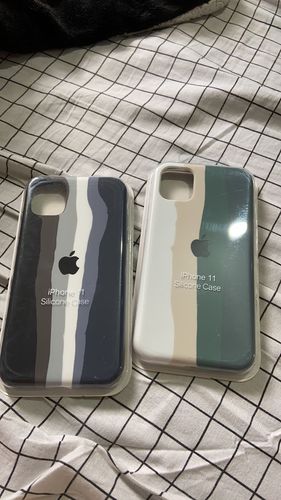 Customer photo review of iPhone Silicone Case (Teal Rainbow)