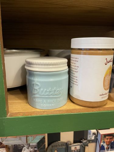 Customer photo review of Ceramic Butter Crock with Lid - Turquoise