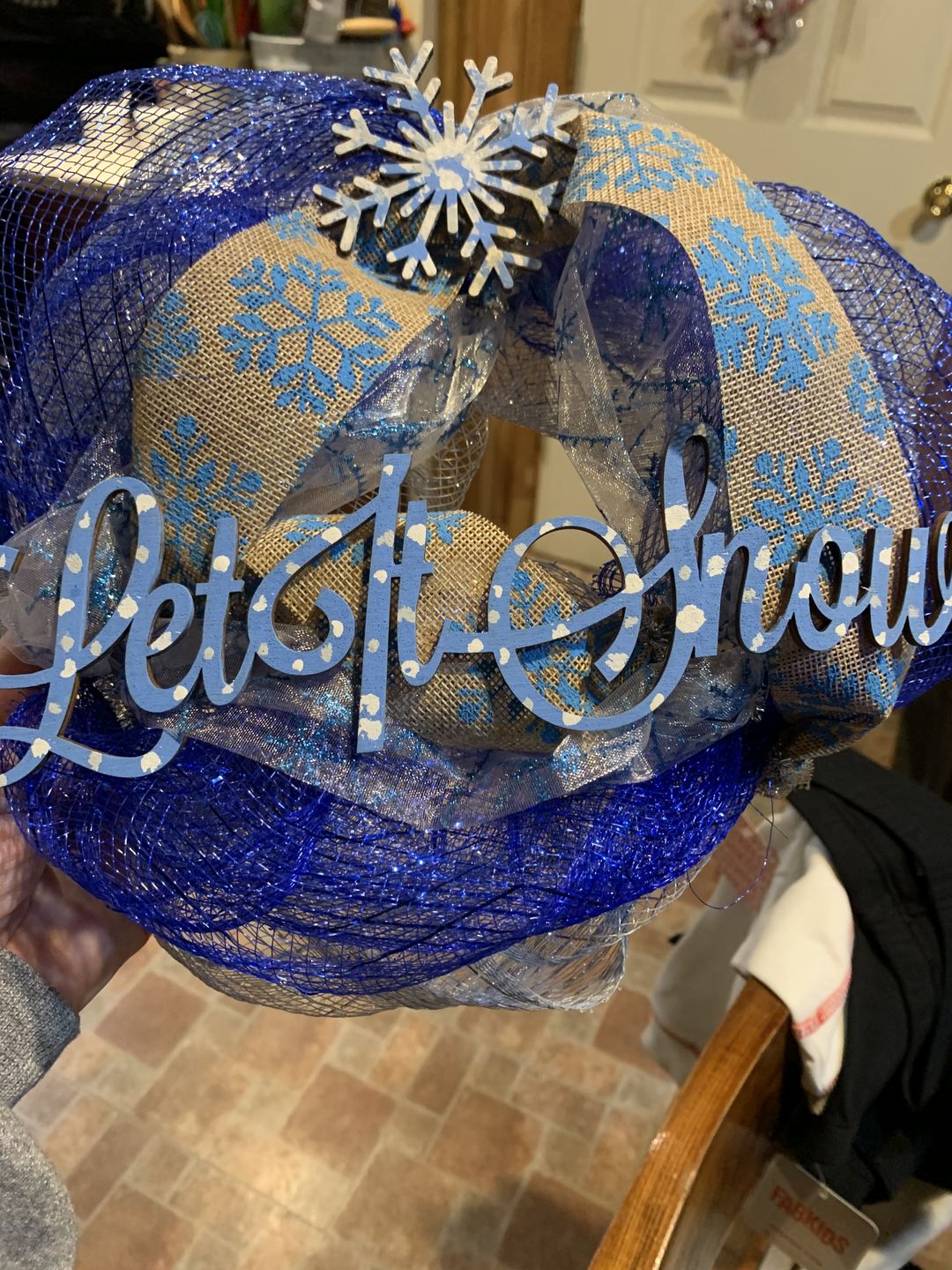 Customer photo review of Unfinished Wooden Snowflake Shape - Winter Decor - Craft - up to 24" DIY