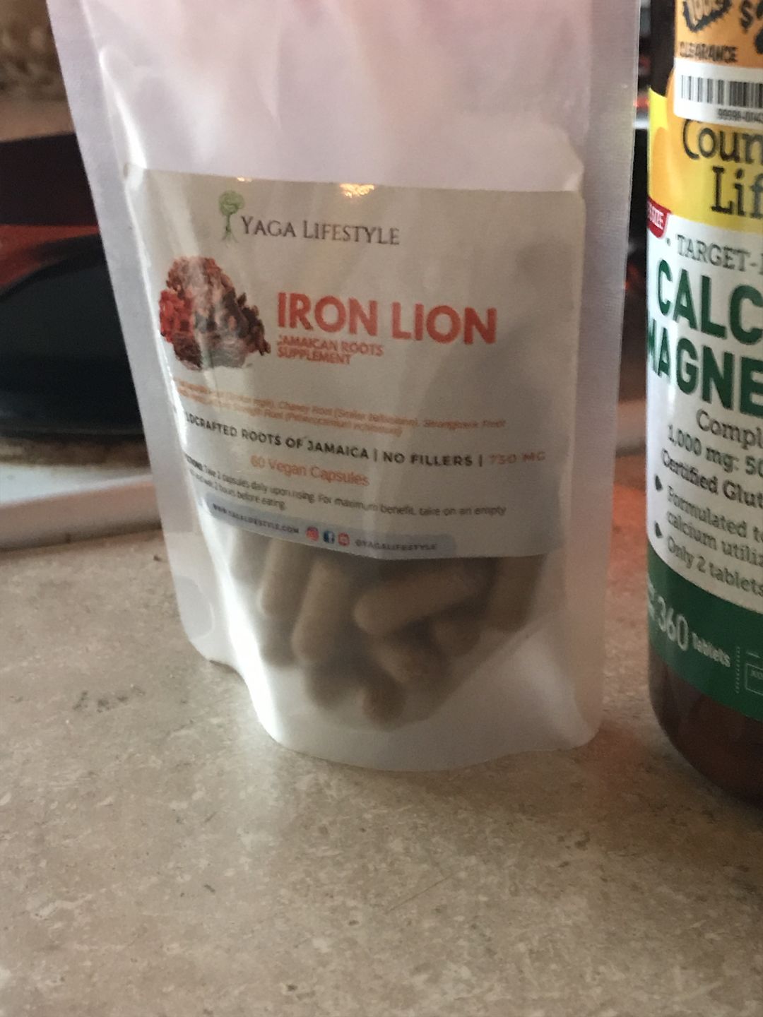 Customer photo review of Iron Lion Capsules | Jamaican Roots Tonic Supplement with Sarsaparilla, Chaney Root (Cocolmeca), Strongback, Allman Strength