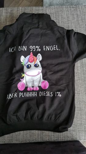 Customer photo review of Engel Einhorn - Hoodie Unisex Backprint