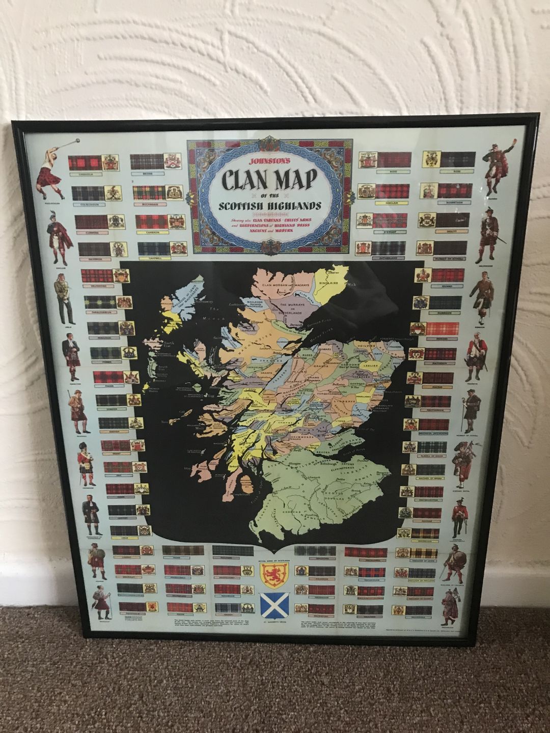 Customer photo review of Old Map of Scotland Clans and Tartans - Johnston's Highlands & Lowlands Scottish Chart