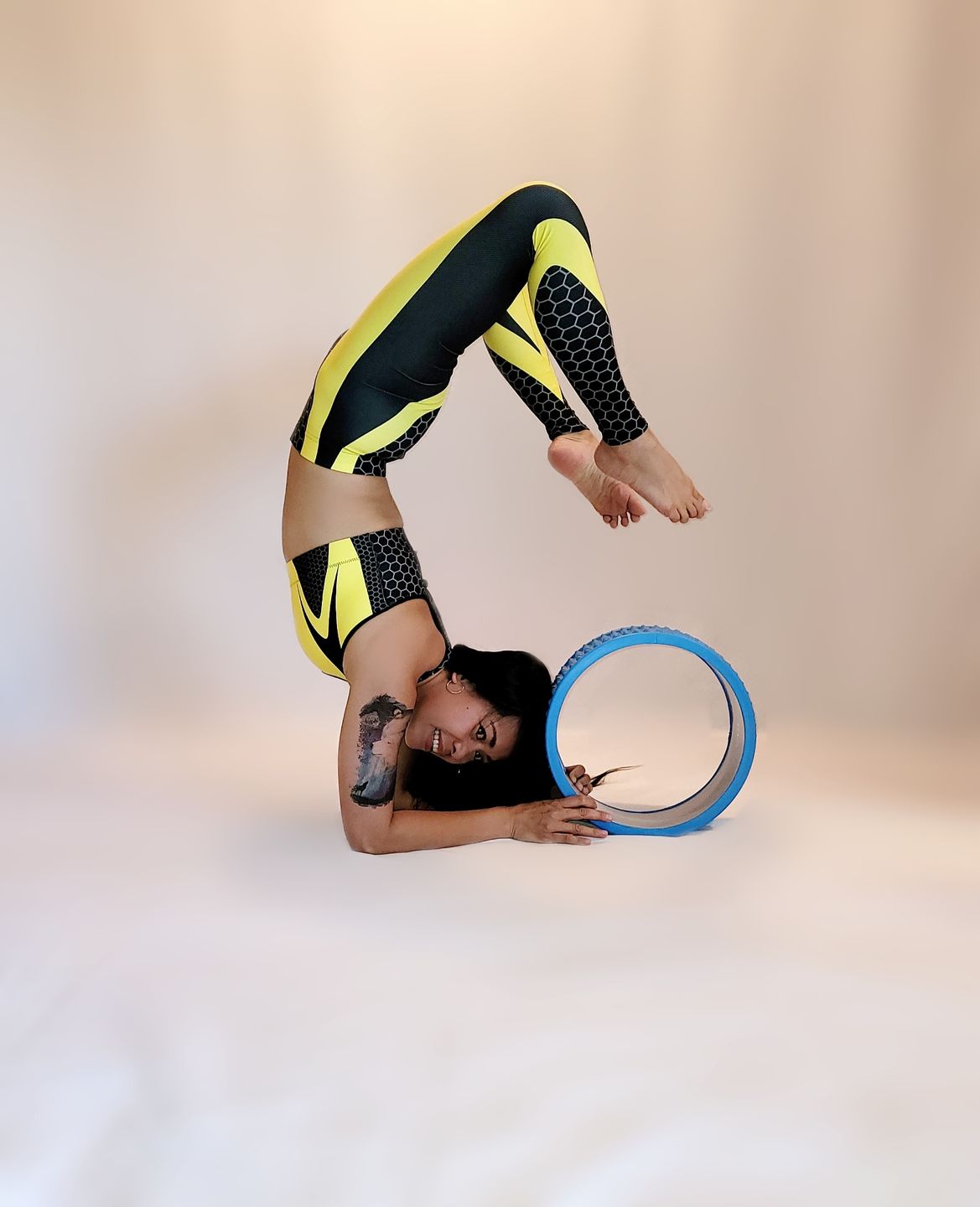 Customer photo review of Yellow Honeycomb Carbon Sports Bra