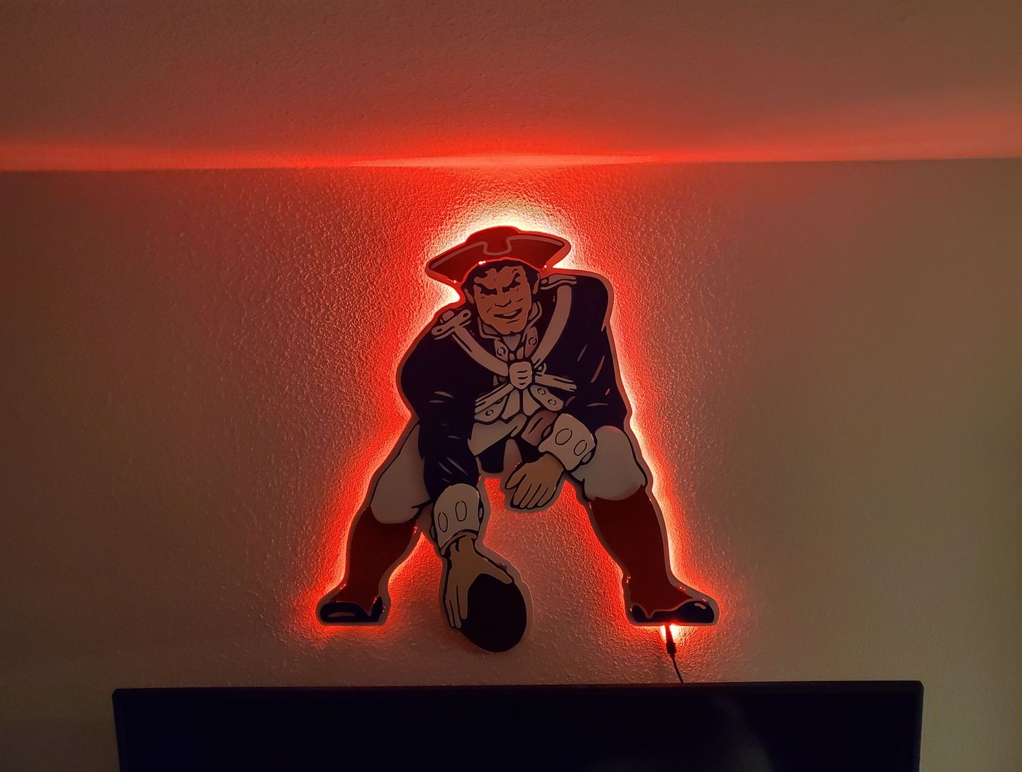 Customer photo review of New England Patriots Throwback "1961 Pat Patriot" 3D Vintage Metal Wall Art