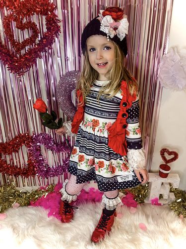 Customer photo review of "Lovely Lace" Striped Floral [Everyday Collection] Christmas Dress