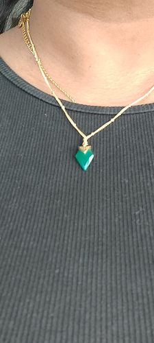 Customer photo review of Green Onyx Gemstone Necklace