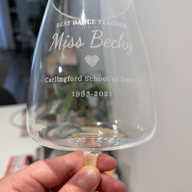 Customer photo review of Engraved 580ml Red Wine Glass