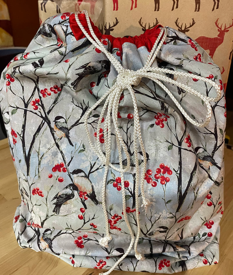 Customer photo review of Reversible Lined Drawstring Bag Pattern in 6 Sizes | Digital PDF