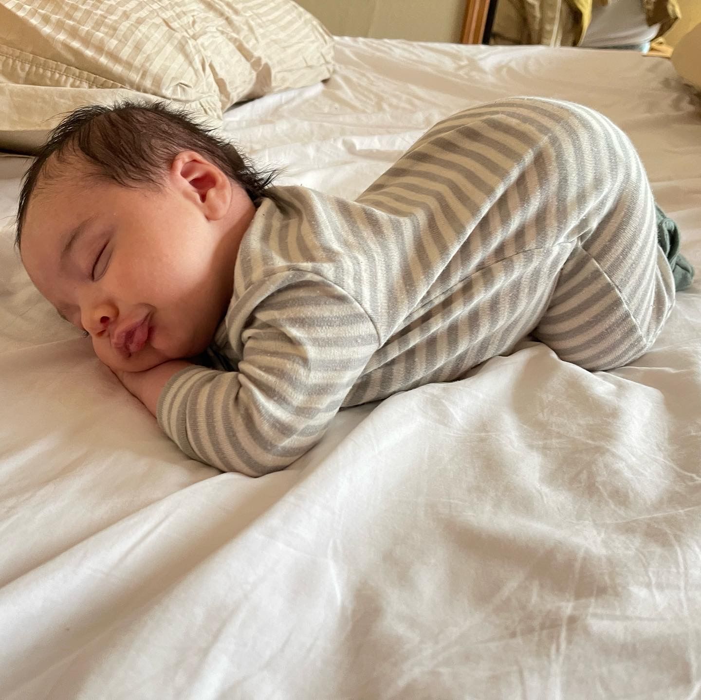 Customer photo review of Footie Pajamas, Merino Wool, Blue