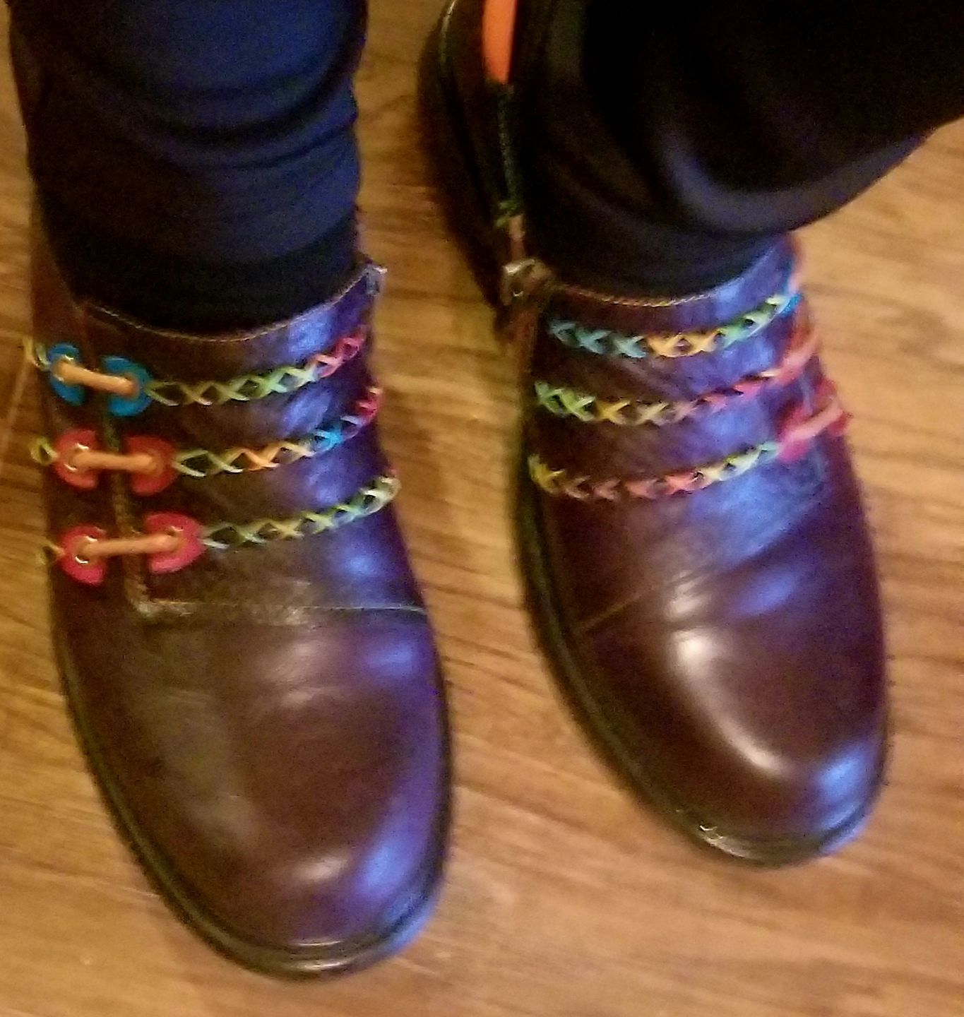 Customer photo review of Hand Embossed Genuine Leather Shoes