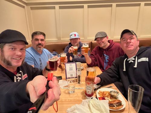 Customer photo review of Men's Hoodie - Blue TF Logo