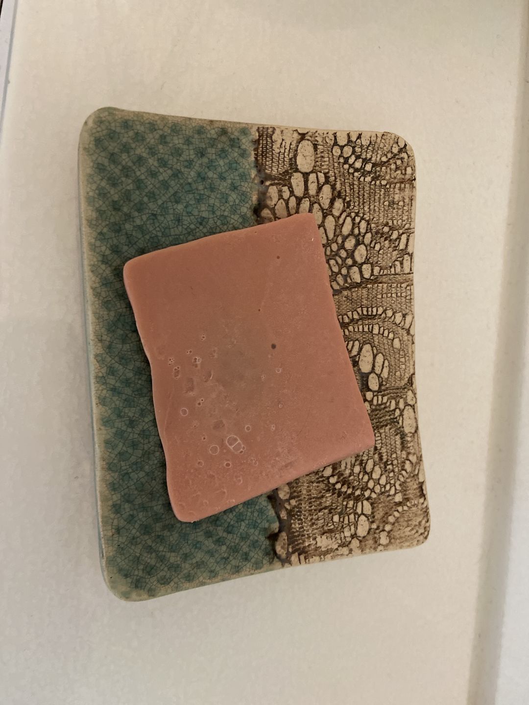 Customer photo review of Seifenschale aus Naturton (Türkis)