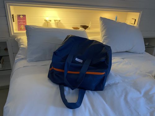 Customer photo review of RBJ 🔓  Pack completo - bolsa L, bolsa XL y neceser reversible - Petrol/Gris (cremallera naranja flúor)
