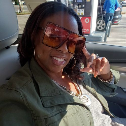 Customer photo review of Double layered pouf protector satin bonnet