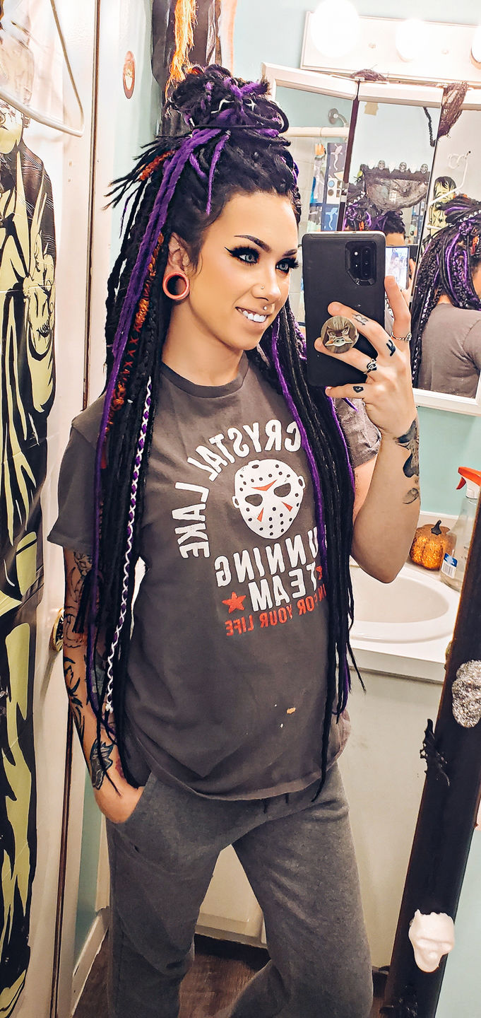 Customer photo review of Jet Black  - (1 pack of 5 Dreads)