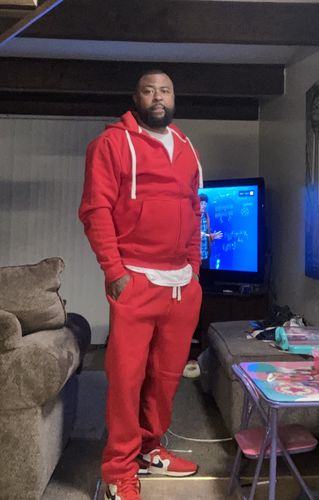Customer photo review of Basic Fleece Zip Hoodie (Red)