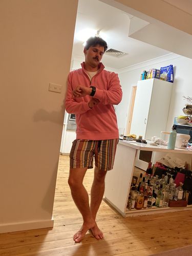 Customer photo review of Ridgway Quarter Zip Washed Red