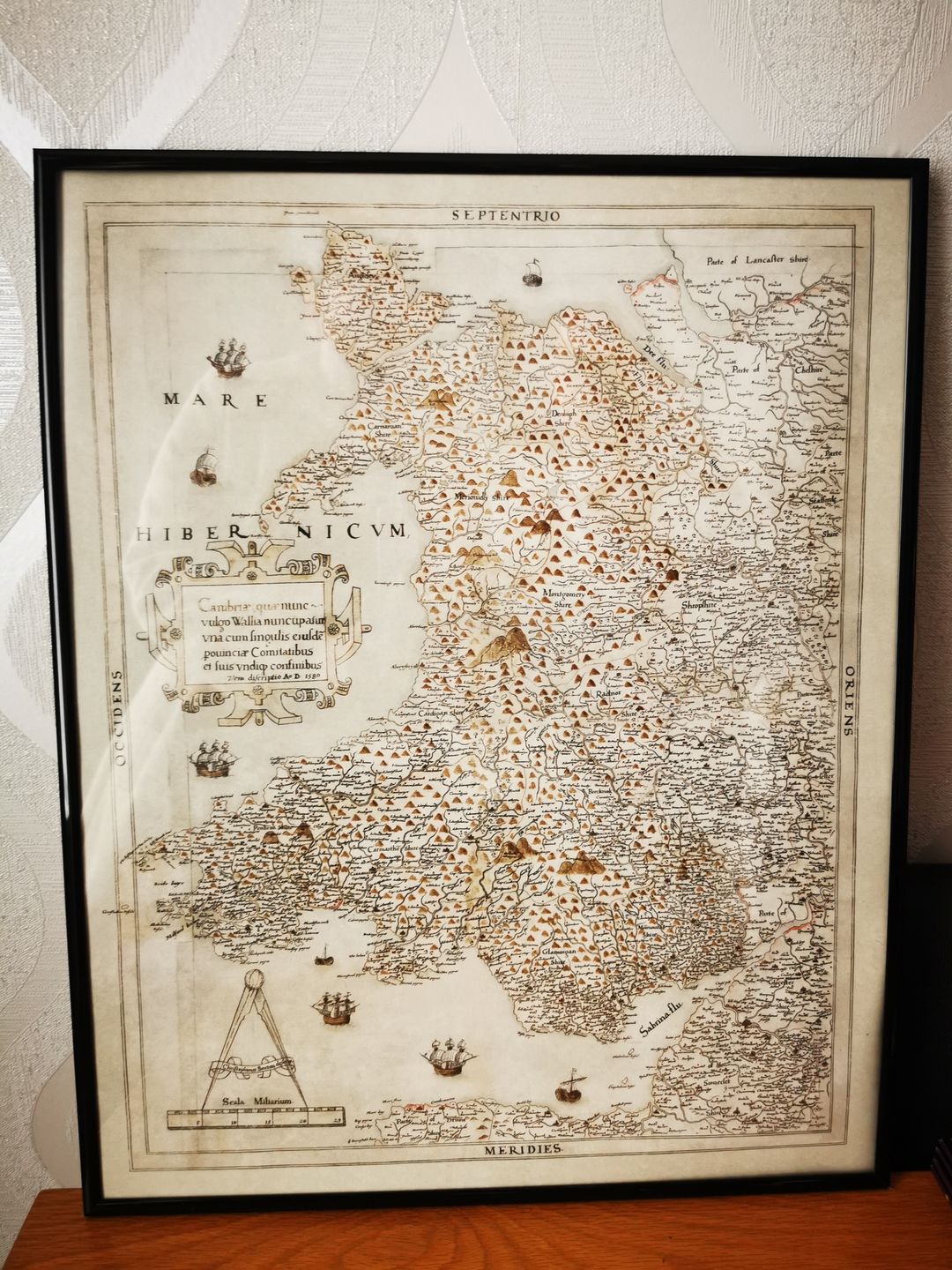 Customer photo review of Old Map of Wales, Cymru by Christopher Saxton in 1580 - First Accurate Map of Wales