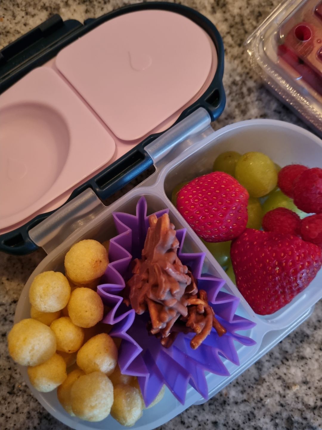 Customer photo review of b.box Snackbox – Indigo Rose