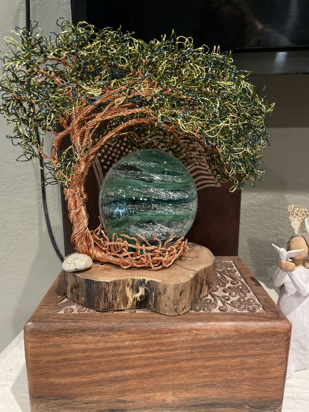 Customer photo review of Reading Tree Of Life with Tranquil Swirl Orb
