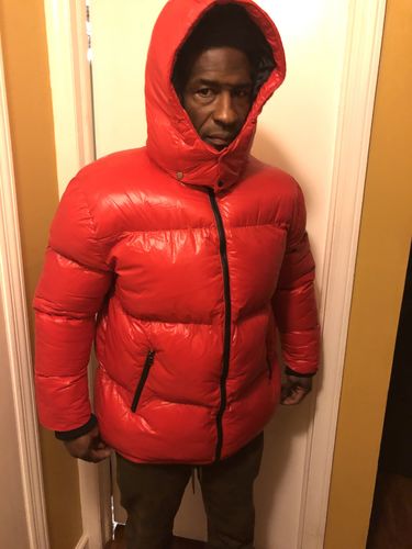 Customer photo review of Shiny Bubble Jacket (Red)
