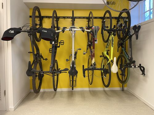 Customer photo review of Wall Mounted Bike Rack for 6 Bikes