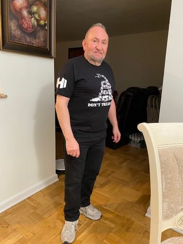 Customer photo review of Don't Tread On Me Mens Apparel