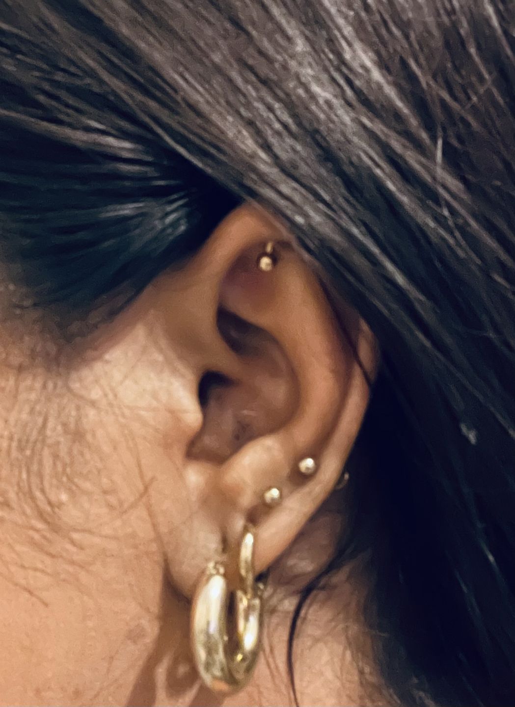 Customer photo review of Chubby Hoop Earrings