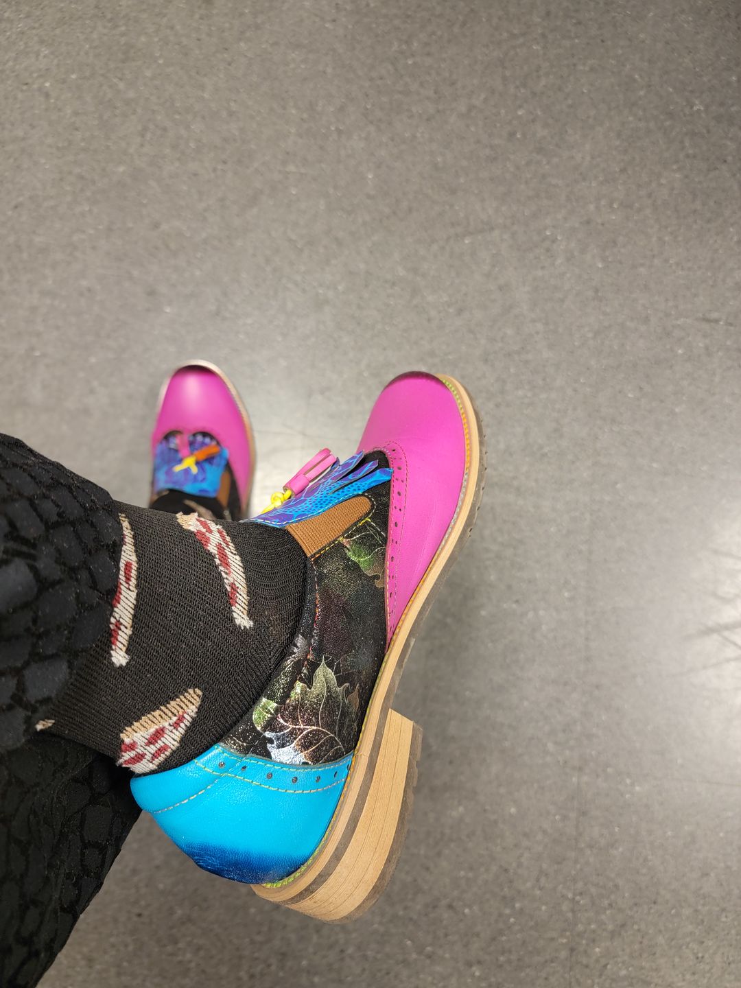 Customer photo review of Bohemian Painted  Brogue Genuine Leather Shoes