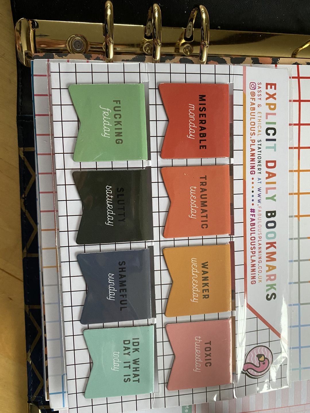 Customer photo review of Explicit Daily Bookmarks Pack