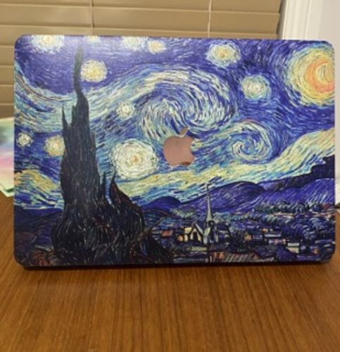 Customer photo review of Starry Night With Apple Cut Out Logo - Macbook Case - Macbook Air Pro 13" inch  + Free Keyboard Cover