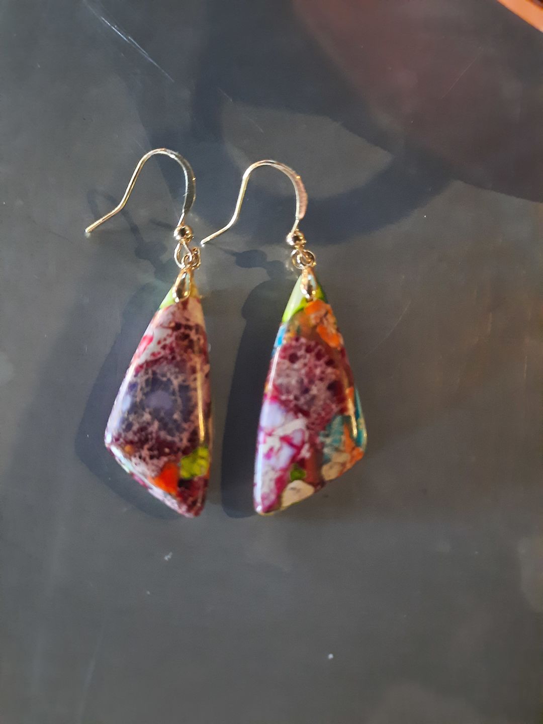 Customer photo review of Ocean Energy Protection Teardrop Earrings